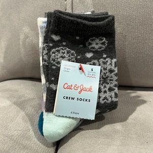 🥰 NWT Cat & Jack Kids Socks Size Small 5.5-8.5 Winter Snowflakes Christmas Blue